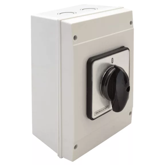 Tracon Tokozott főkapcsoló, BE-KI, 125A, 3P, 30kW, 88x88mm, 60°, TK-126/3T65 Tracon Tokozott főkapcsoló, BE-KI, 125A, 3P, 30kW, 88x88mm, 60°, TK-126/3T65