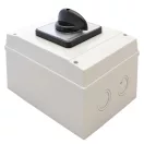 Tracon Tokozott főkapcsoló, BE-KI, 125A, 4P, 30kW, 88x88mm, 90°, TK-129/4T65 Tracon Tokozott főkapcsoló, BE-KI, 125A, 4P, 30kW, 88x88mm, 90°, TK-129/4T65
