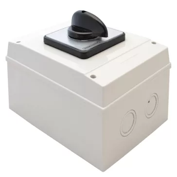   Tracon Tokozott főkapcsoló, BE-KI, 125A, 4P, 30kW, 88x88mm, 90°, TK-129/4T65