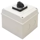 Tracon Tokozott választókapcsoló, 0-1-2, 25A, 2x3P, 7.5kW, 48x48mm, 60°, TKB-256/3T65 Tracon Tokozott választókapcsoló, 0-1-2, 25A, 2x3P, 7.5kW, 48x48mm, 60°, TKB-256/3T65