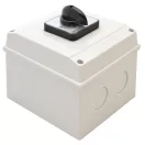 Tracon Tokozott választókapcsoló, 0-1-2, 25A, 2x3P, 7.5kW, 48x48mm, 90°, TKB-259/3T65 Tracon Tokozott választókapcsoló, 0-1-2, 25A, 2x3P, 7.5kW, 48x48mm, 90°, TKB-259/3T65
