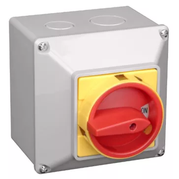   Tracon Tokozott tűzvédelmi főkapcsoló, lakatolható, BE-KI, 20A, 4P, 5.5kW, 48x48mm, TKFL-20T