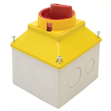   Tracon Tokozott tűzvédelmi főkapcsoló, lakatolható, BE-KI, 20A, 4P, 5.5kW, 48x48mm, TKFL-20T