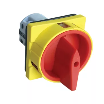   Tracon Tokozatlan tűzvédelmi főkapcsoló, lakatolható, BE-KI, 25A, 4P, 7.5kW, 48x48mm, TKFL-25