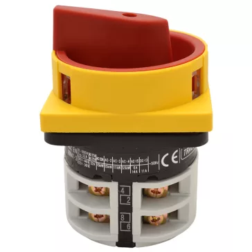   Tracon Tokozatlan tűzvédelmi főkapcsoló, lakatolható, BE-KI, 32A, 4P, 11kW, 64x64mm, TKFL-32