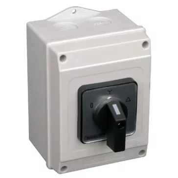   Tracon Tokozott közvetlen Y-D motor főkapcsoló, 25A, 7.5kW, 48x48mm, TKM-25/CT65