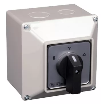   Tracon Tokozott közvetlen Y-D motor főkapcsoló, 32A, 11kW, 64x64mm, TKM-32/CT65