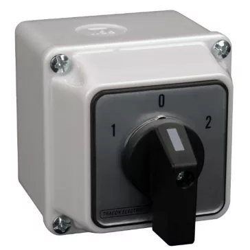   Tracon Tokozott közvetlen irányváltó motor főkapcsoló, 1-0-2, 32A, 11kW, 64x64mm, TKM-32/NT65
