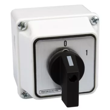   Tracon Tokozott közvetlen motor főkapcsoló, BE-KI, 63A, 18.5kW, 64x64mm, TKM-63/QT