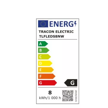   Tracon TLFLEDS8NW Védett integrált LED-es bútorvilágító csatlakozóaljzattal