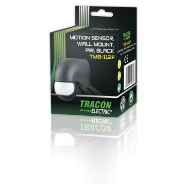   Tracon Külltéri mozgásérzékelő, infra falra, fekete, TMB-112F