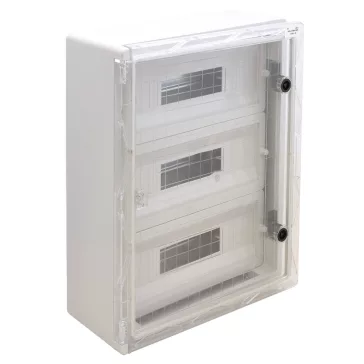 Tracon TME504018MT Műanyag elosztószekrény maszkos átlátszó ajtóval 3x17 mod, 500x400x175mm, IP