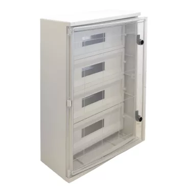 Tracon TME705025MT Műanyag elosztószekrény maszkos átlátszó ajtóval 4x22 mod, 700x500x245mm, IP