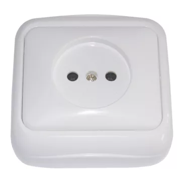  Tracon Falon kívüli csatl.aljzat, védőérintkező nélkül (tapétak.) 16A/250VAC, IP20, TTK-13