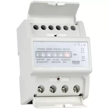   Tracon Elektromech. fogyasztásmérő, közvetlen, 1 fázisú, 4 modul, TVOF1M4