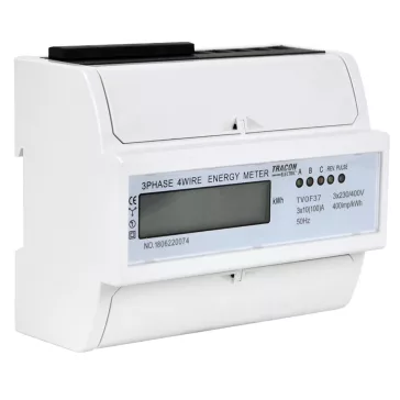   Tracon LCD kijelzésű fogyasztásmérő, közvetlen, 3 fázisú, 7 modul, TVOF37